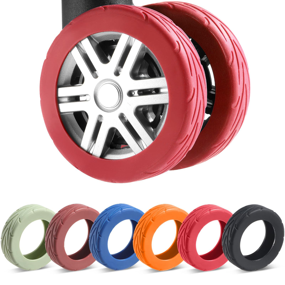 Wanzhuango 8Pcs Upgrade Luggage Wheel Covers,Essential Travel Accessories