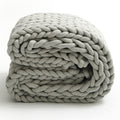 TYZK Fast Heating Blanket Chunky Knit Blanket Throw, Cotton Fluffy Soft Cozy Living Room Mat Rug Super Soft Warm (Color : Light Gray-A, Size : 200x200cm)