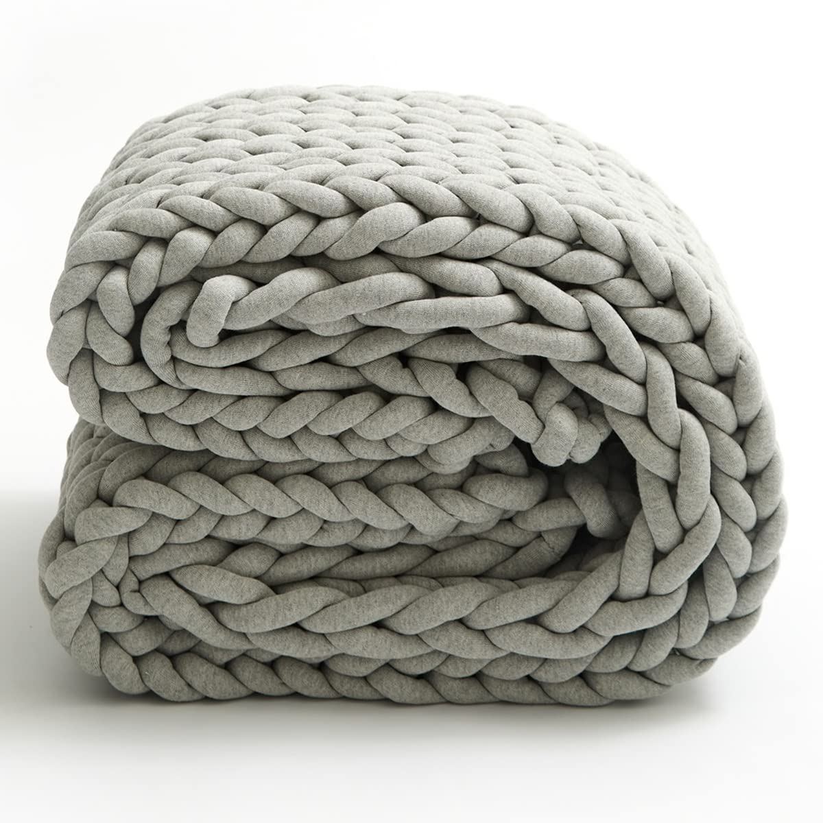 TYZK Fast Heating Blanket Chunky Knit Blanket Throw, Cotton Fluffy Soft Cozy Living Room Mat Rug Super Soft Warm (Color : Light Gray-A, Size : 200x200cm)