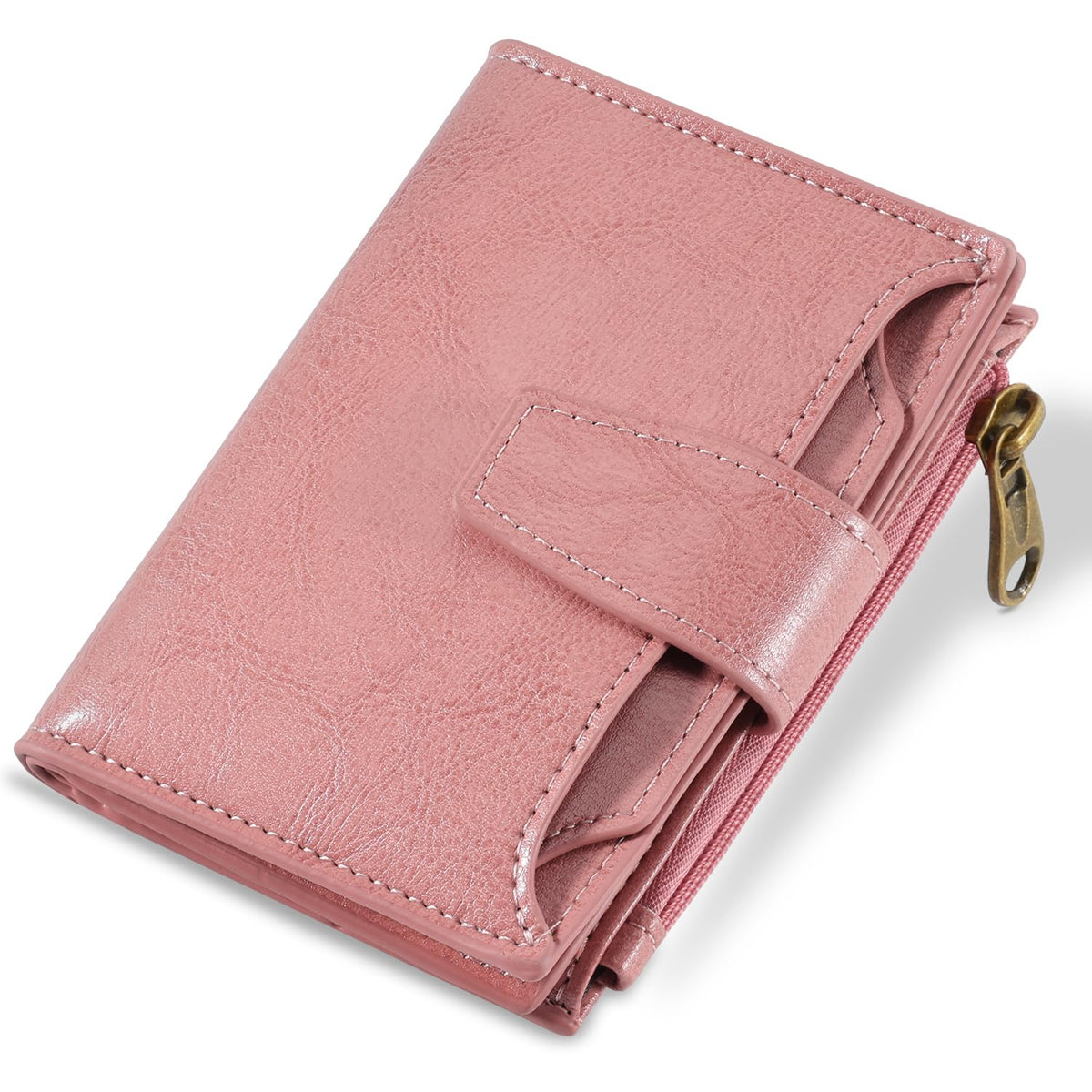 Airkit Wallet Women, Small Wallet for Women Leather, Ladies Bifold Compact RFID Blocking Credit Card Holder, Girls Mini Travel Purse, Pocket Passport Wallet with 4 ID Window