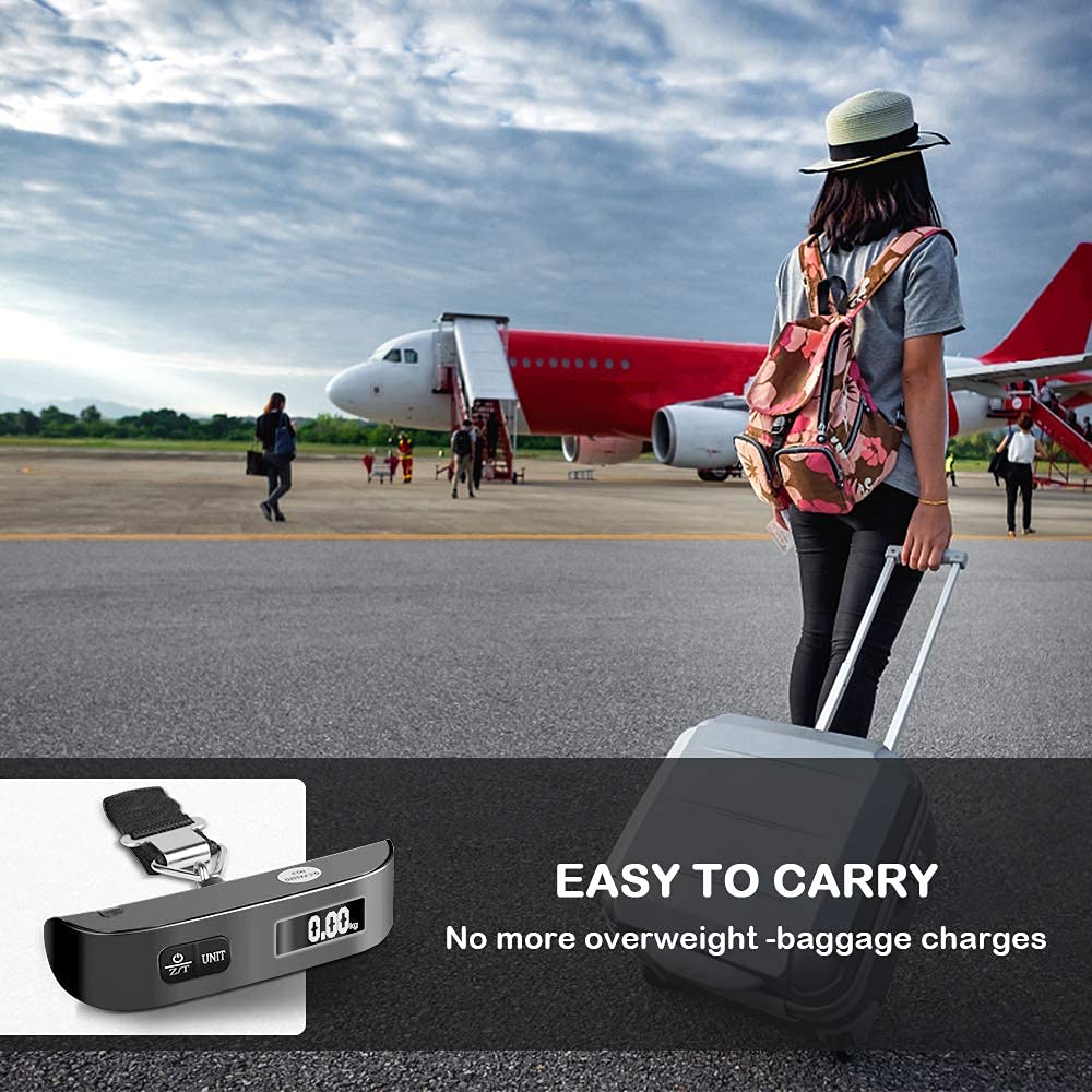 Digital Luggage Scale with 110 lb Capacity & Backlit LCD