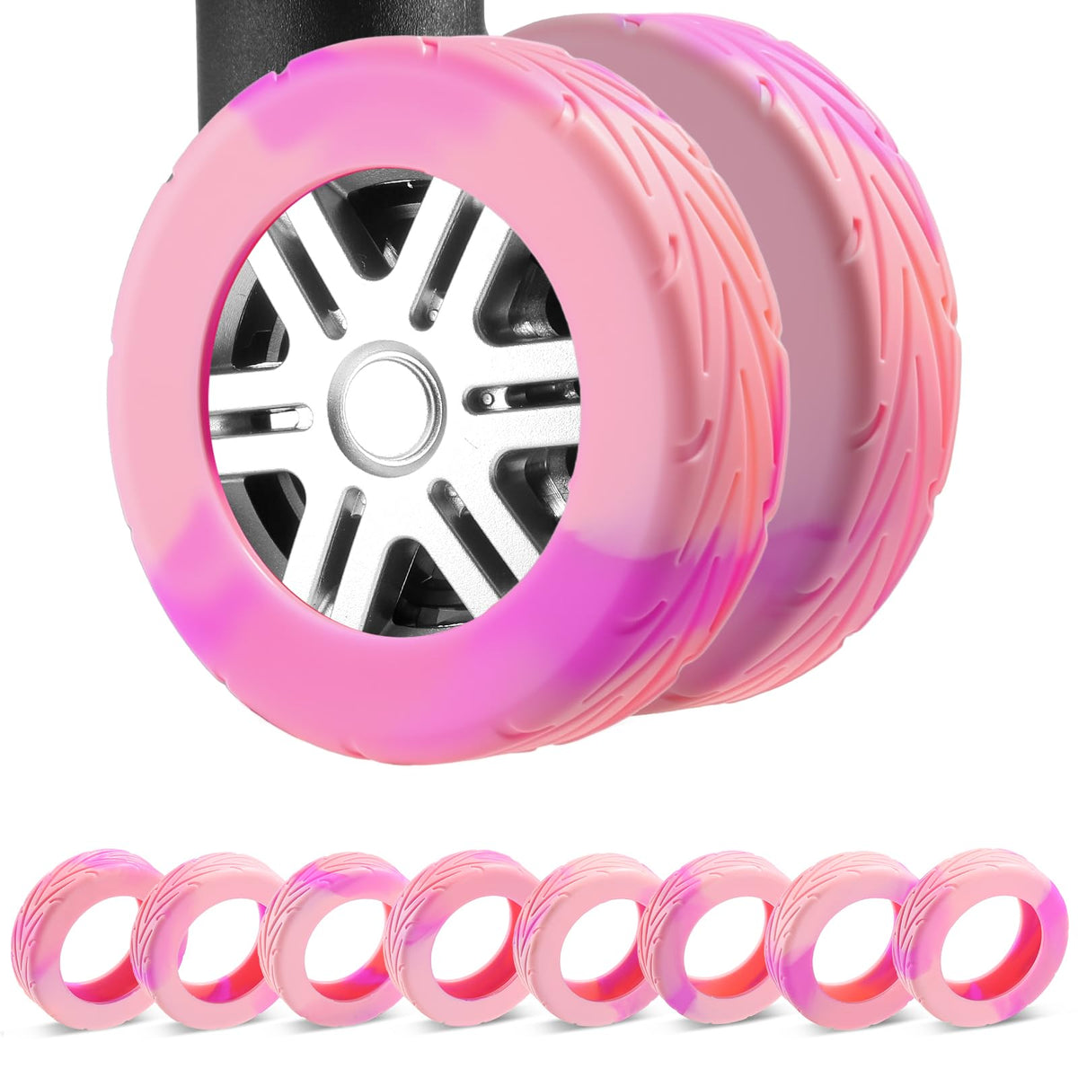 Wanzhuango 8Pcs Upgrade Luggage Wheel Covers,Essential Travel Accessories