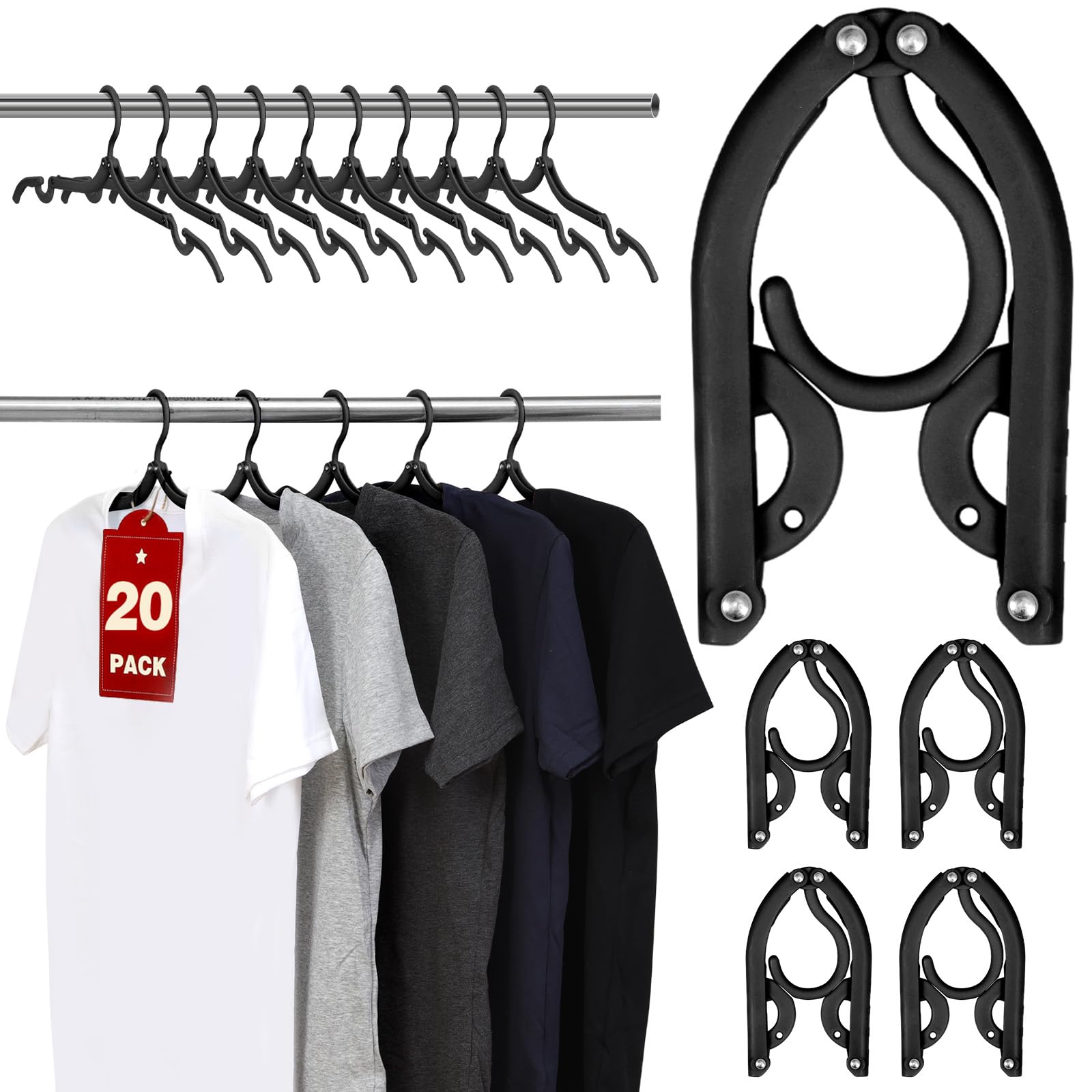 Travel Hangers, Cruise Ship Essentials Foldable Plastic Hangers Travel Essentials, Portable Cruises Must Haves, for Suitcase, RV Camping Airplane