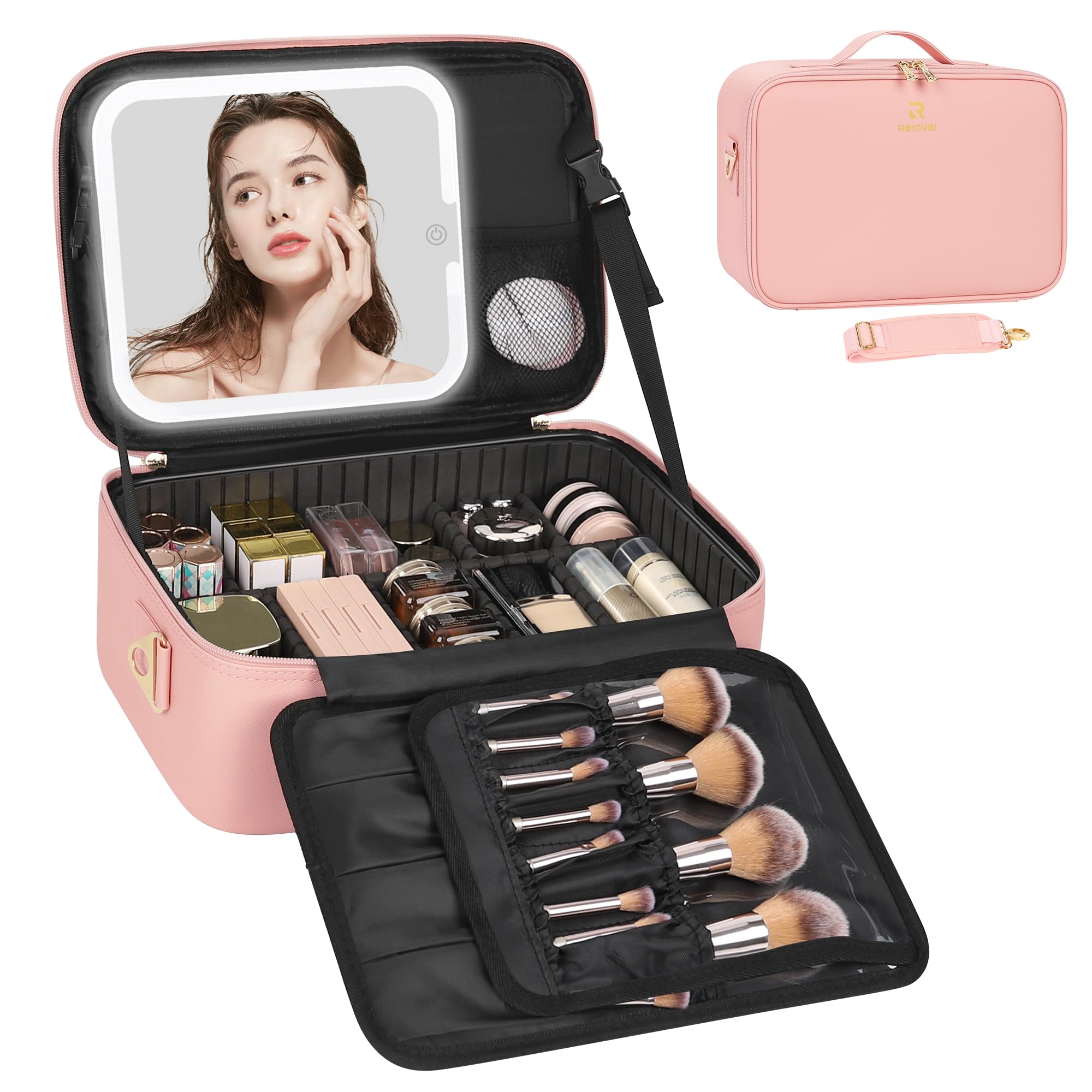 Relavel Makeup Case with Led Mirror