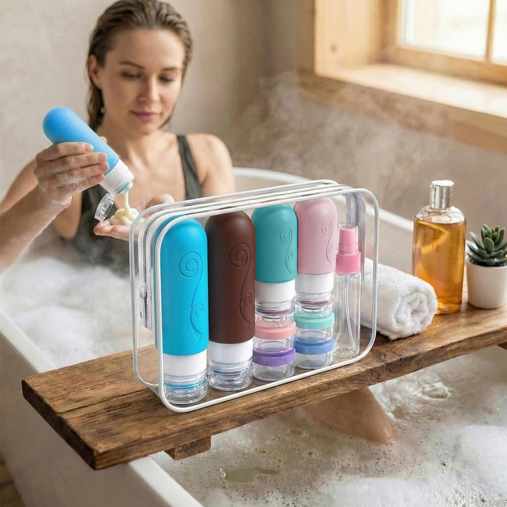 vodvob 16pack Travel Bottles for Toiletries,TSA Approved Silicone Travel Containers for Toiletries,Leak Proof Refillable Liqus Shampoo And Conditioner travel Essentials toiletry Bottles