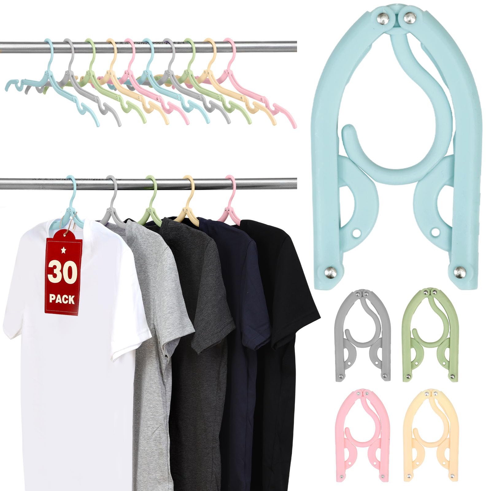 Travel Hangers, Cruise Ship Essentials Foldable Plastic Hangers Travel Essentials, Portable Cruises Must Haves, for Suitcase, RV Camping Airplane