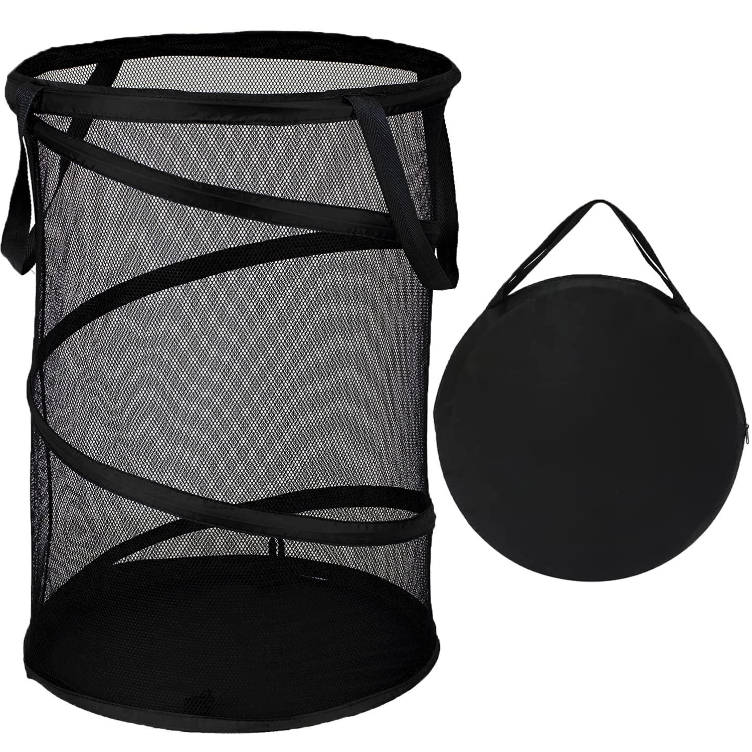 BATTOO Large Collapsible Laundry Basket Foldable Mesh Pop Up Hamper with Handles for Laundry Room, Bathroom, Kids Room, College Dorm, Travel, Storage Organizer