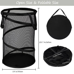 Collapsible Mesh Pop-Up Laundry Hamper with Carry Handles
