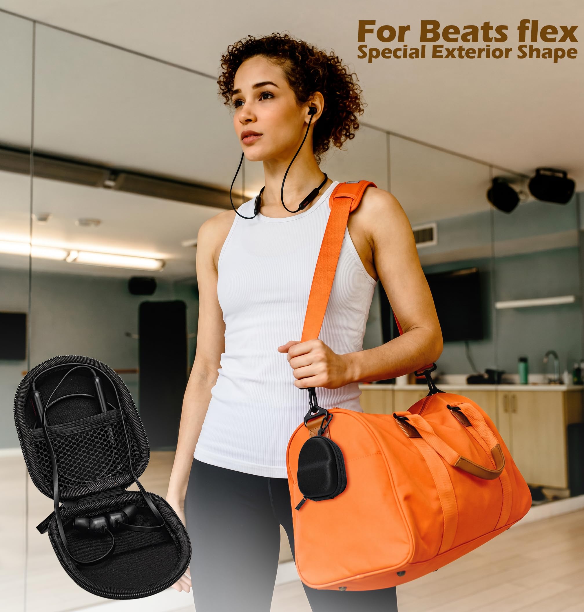 Ginsco Mini-Portable Hard Shell Earbuds Case for Apple EarPods/Samsung Galaxy Wired/Wireless Earbuds, Cell Phone Accessories Organizer with Carabiner for Earphones