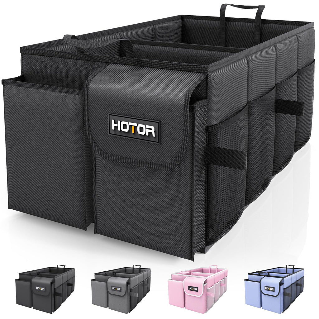 HOTOR Foldable Trunk Organizer - SUV & Sedan Compatible, Sturdy Car Organization for Accessories, Tools, Sundries
