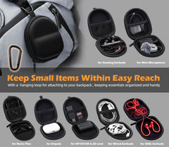 Mini Hard Shell Earbuds Case with Carabiner for Travel