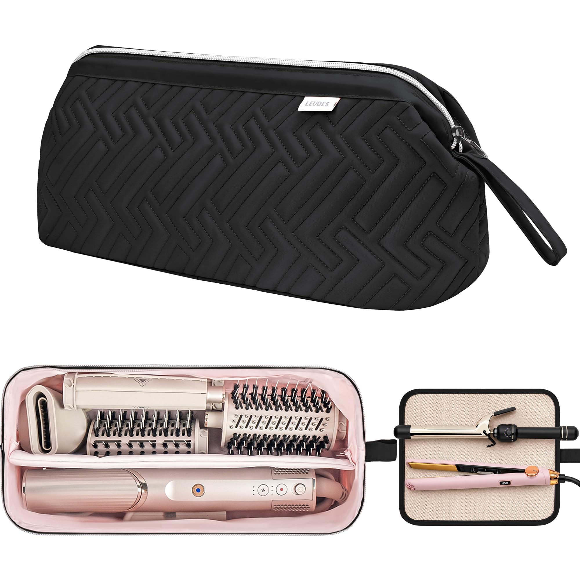 Leudes Hair Tools Travel Bag with Heat Resistant Mat for Shark Flex Style