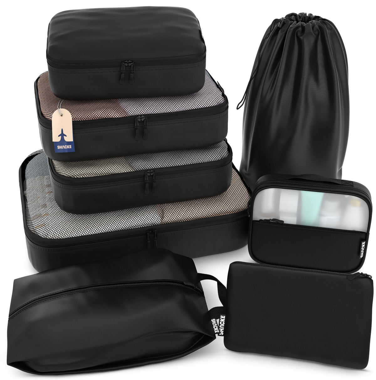 5 Set/8 Set Packing Cubes - Travel Organizers with Laundry Bag