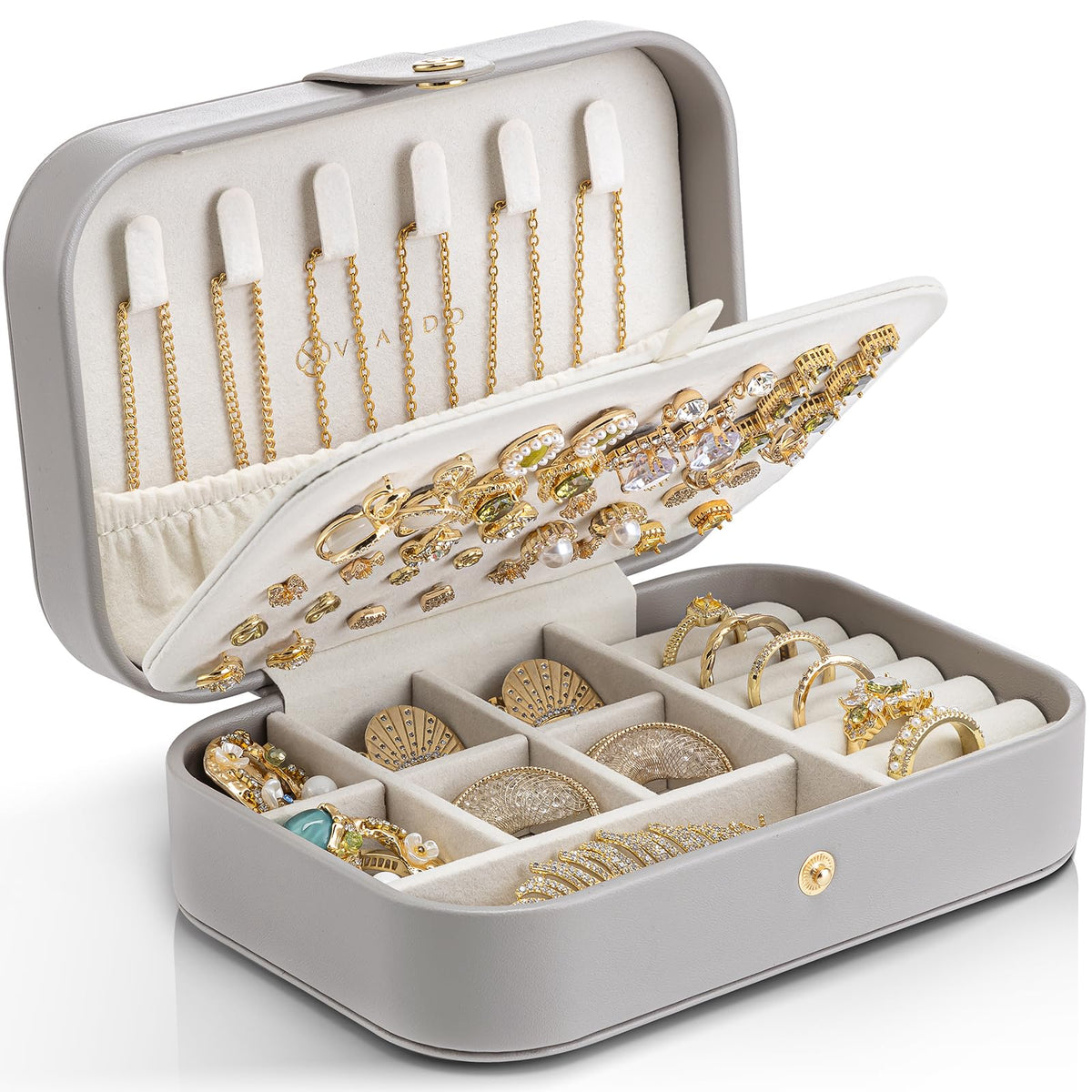 VLANDO Travel Jewelry Case, Portable Jewelry Earring Box Organizer