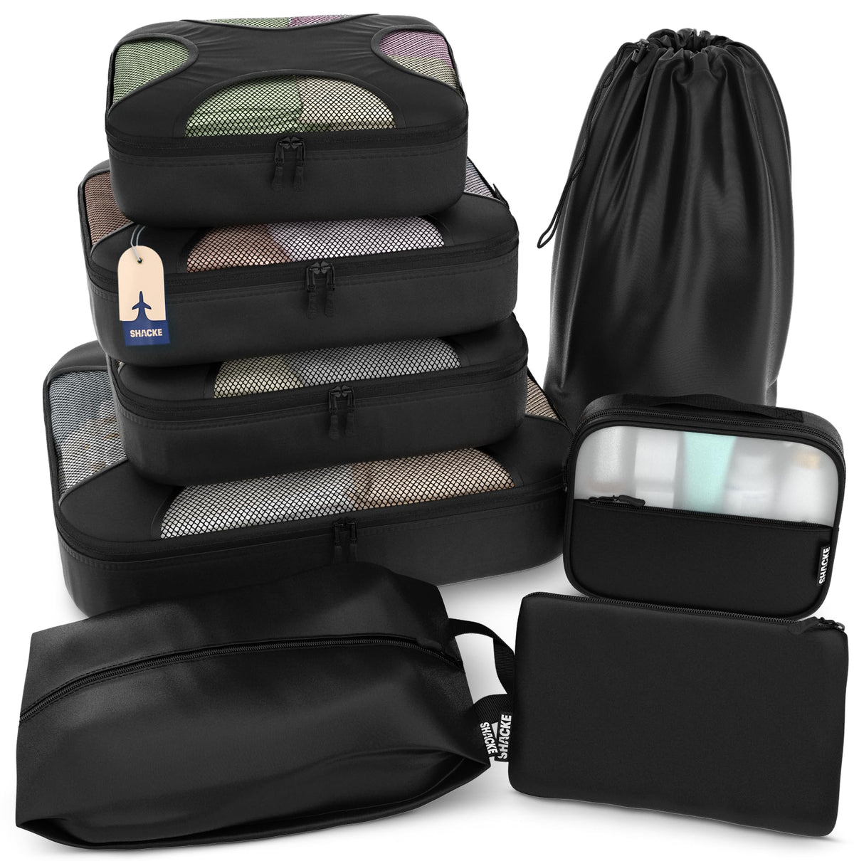 5/8-Piece Packing Cube Set with Travel Laundry Bag
