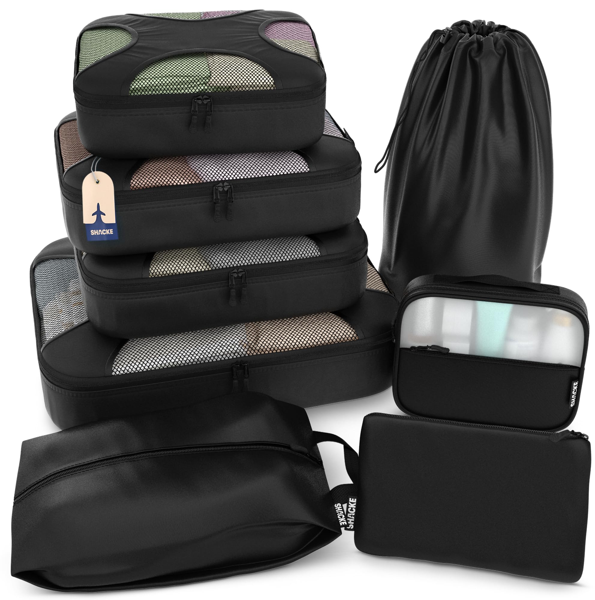 5 Set/8 Set Packing Cubes - Travel Organizers with Laundry Bag