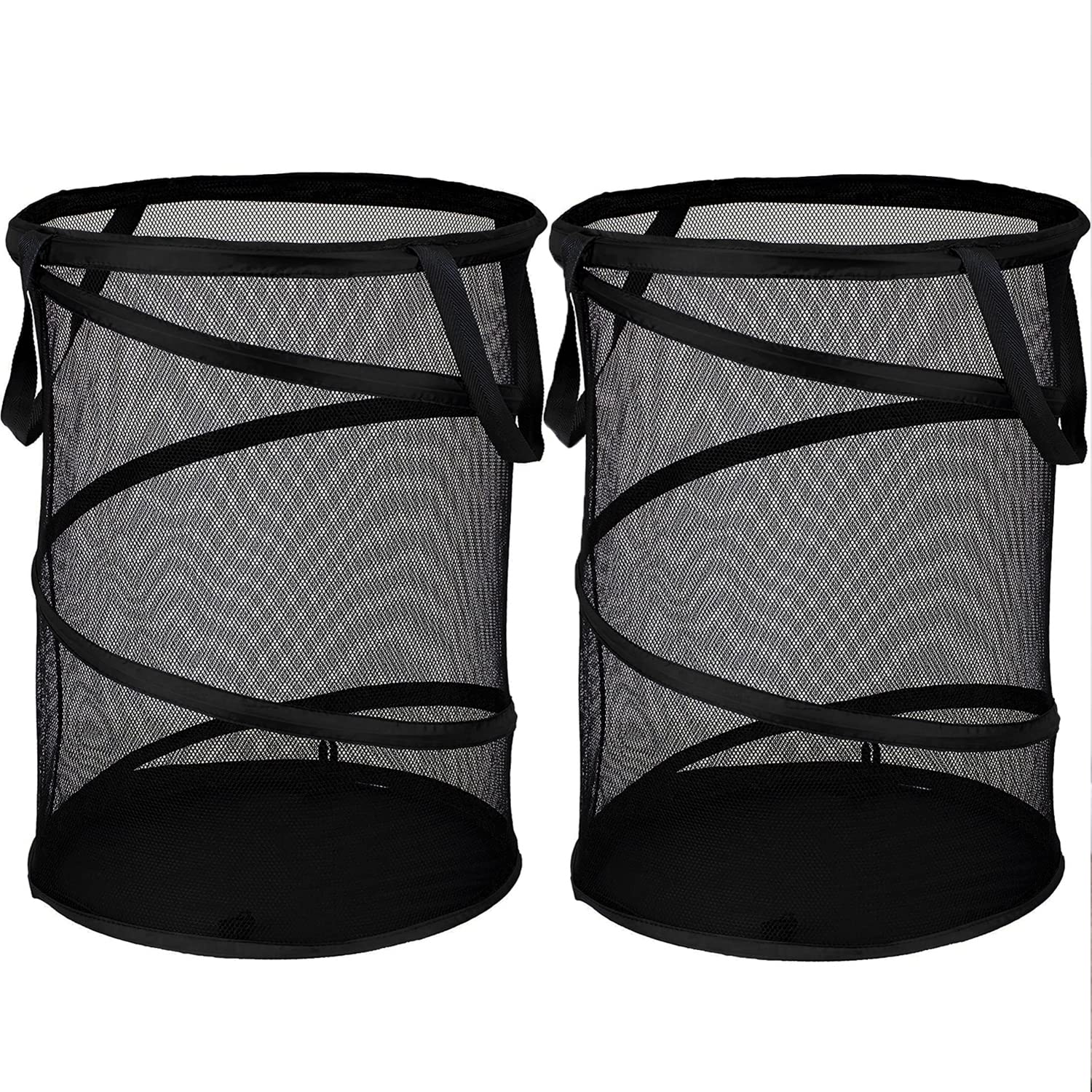 BATTOO Large Collapsible Laundry Basket Foldable Mesh Pop Up Hamper with Handles for Laundry Room, Bathroom, Kids Room, College Dorm, Travel, Storage Organizer