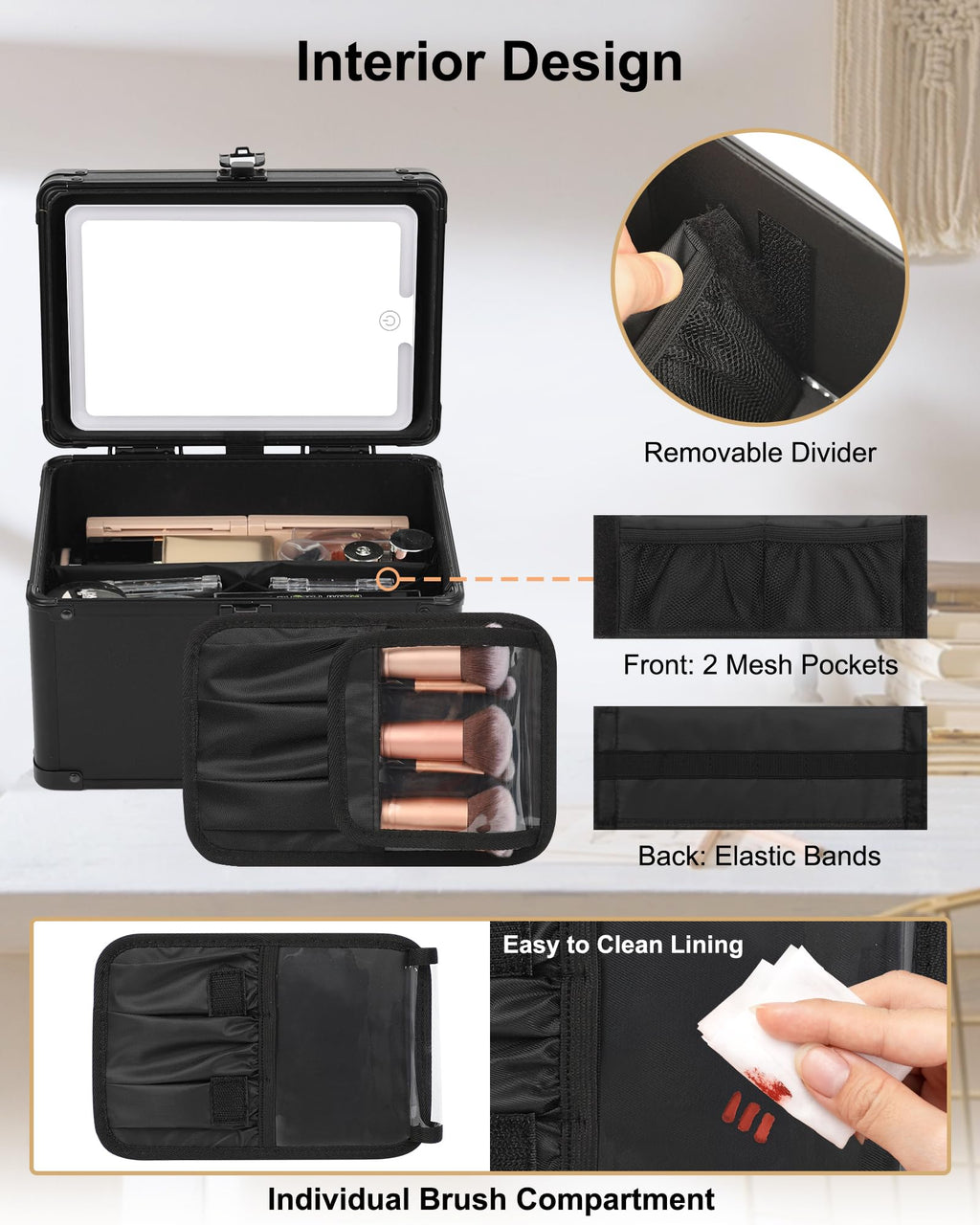 Relavel Makeup Case with Led Mirror