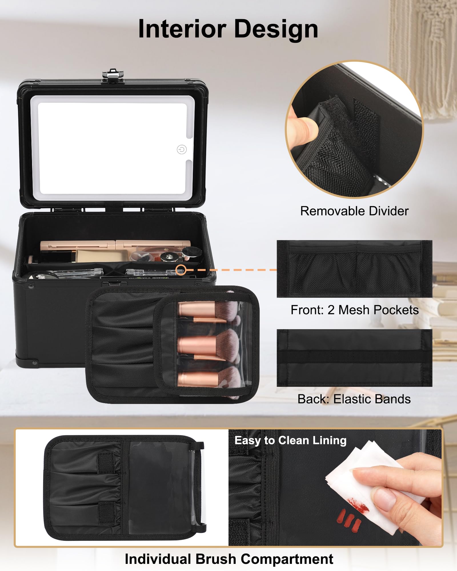 Relavel Makeup Case with Led Mirror