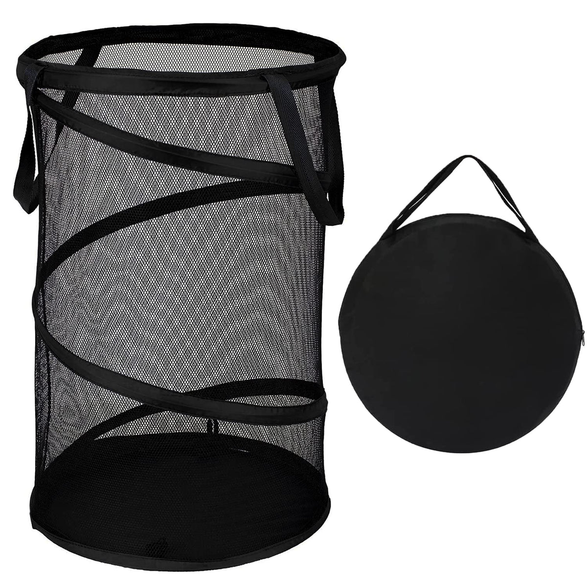 BATTOO Large Collapsible Laundry Basket Foldable Mesh Pop Up Hamper with Handles for Laundry Room, Bathroom, Kids Room, College Dorm, Travel, Storage Organizer