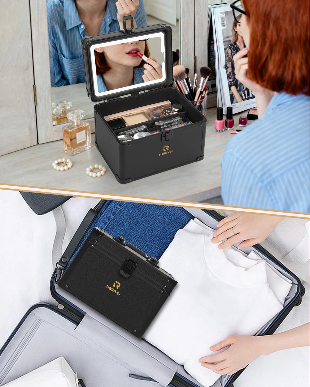Relavel Makeup Case with Led Mirror
