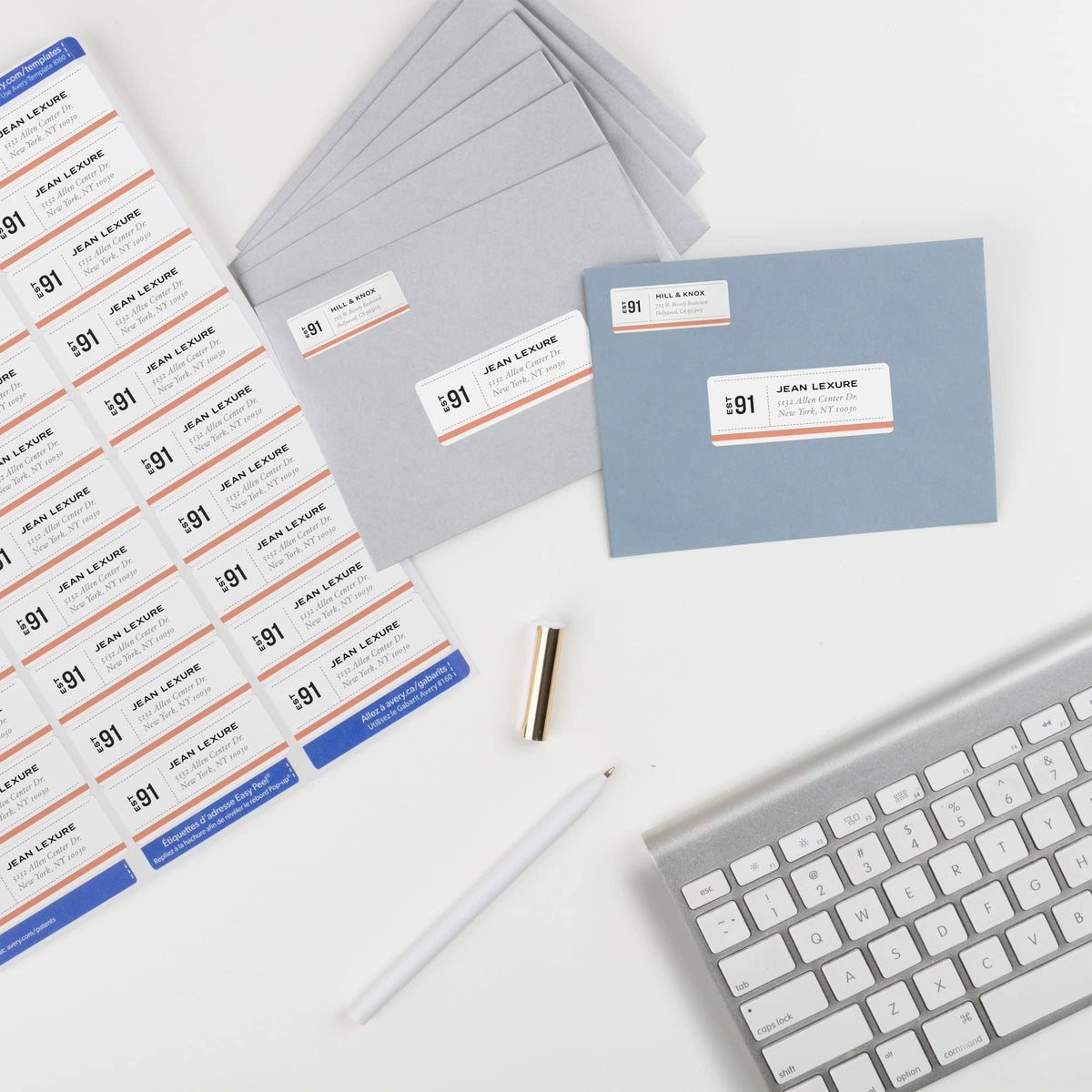 Avery Easy Peel Printable Address Labels with Sure Feed, 1" x 2-5/8" Customizable Stickers, White