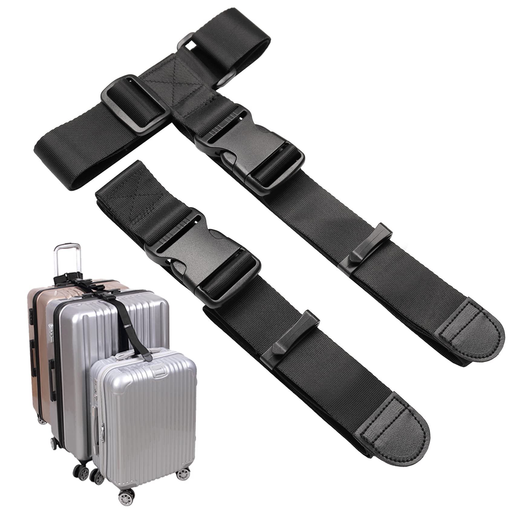 Vigorport Luggage Connector Straps for Suitcase, Add A Bag Suitcase Belt
