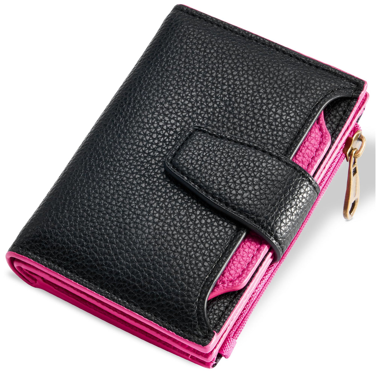 Airkit Wallet Women, Small Wallet for Women Leather, Ladies Bifold Compact RFID Blocking Credit Card Holder, Girls Mini Travel Purse, Pocket Passport Wallet with 4 ID Window