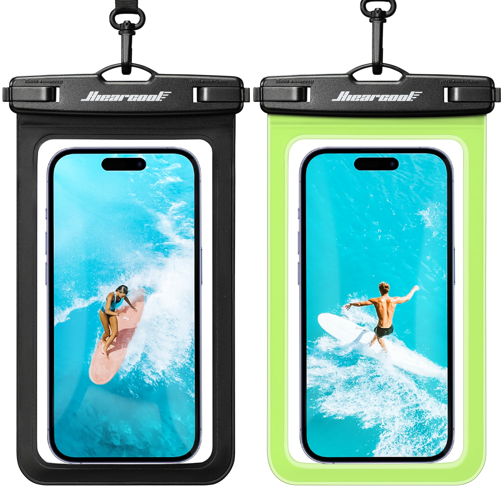 Hiearcool Universal Waterproof Case, Waterproof Phone Pouch Compatible for iPhone 14 13 12 11 Pro Max XS Plus Samsung Galaxy S22 Cellphone Up to 8.3", IPX8 Cellphone Dry Bag for Vacation-2 Pack