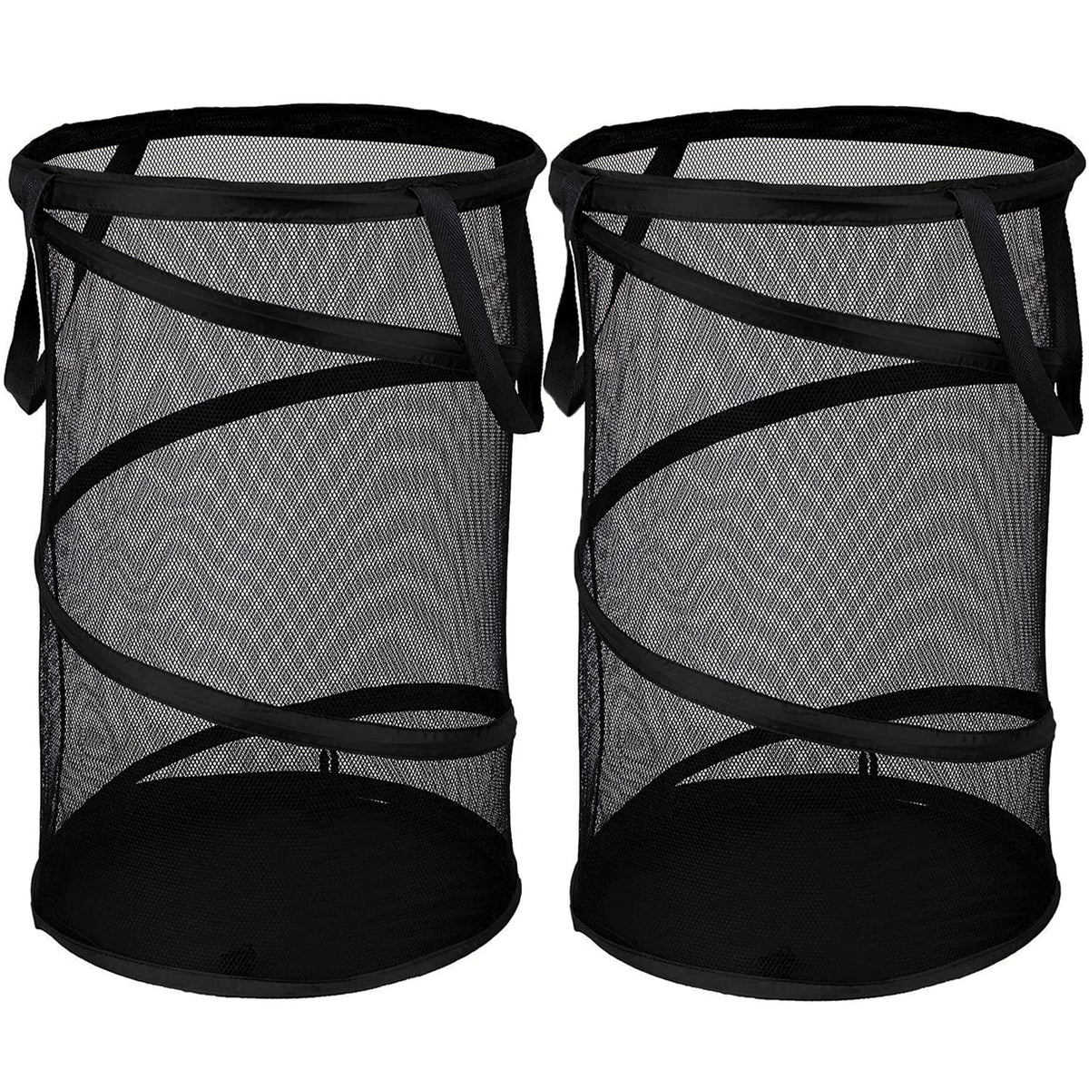 BATTOO Large Collapsible Laundry Basket Foldable Mesh Pop Up Hamper with Handles for Laundry Room, Bathroom, Kids Room, College Dorm, Travel, Storage Organizer