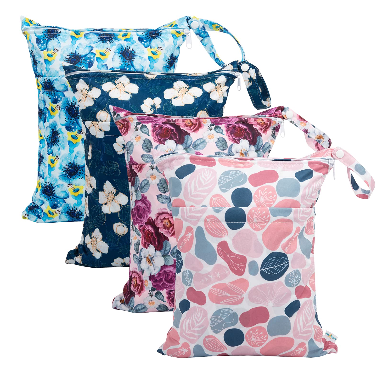 babygoal Wet Dry Bags for Baby Cloth Diapers, Washable Travel Bags, Beach, Pool, Gym Bag for Swimsuits & Wet Clothes with Two Zippered Pockets