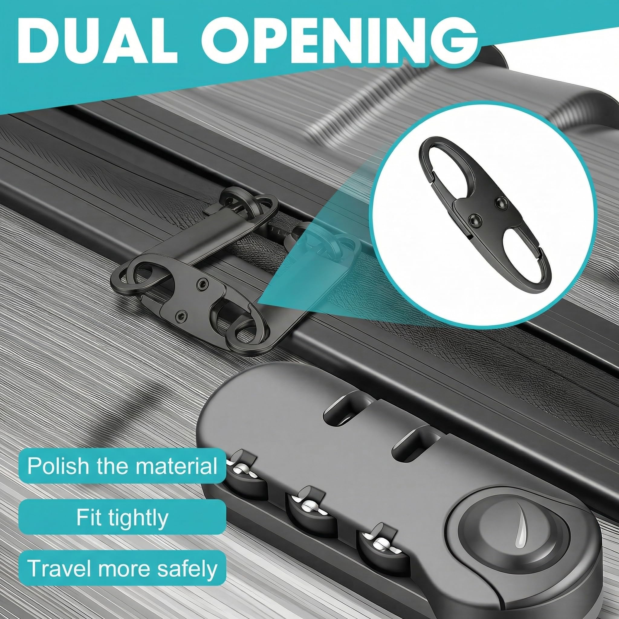 Anti-Theft Small Carabiner Clip, Double Opening Zipper Pull Replacement, Elegant Zinc Alloy Zipper Clips for Backpacks, Luggage, Duffel Bags, Travel Security Essentials