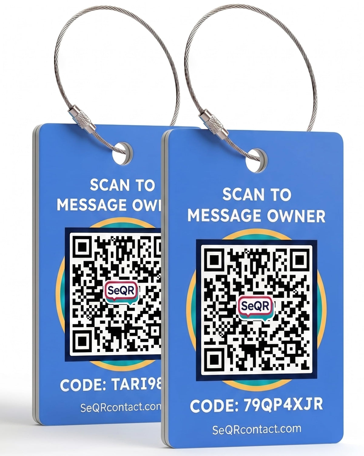 Smart Luggage Tags | Privacy QR Code Tags for Travel Suitcases, 2-Pack