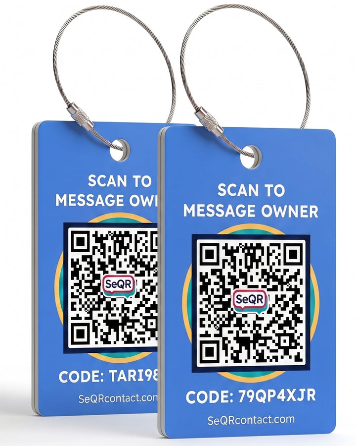 2-Pack Smart QR Code Privacy Luggage Tags for Suitcases