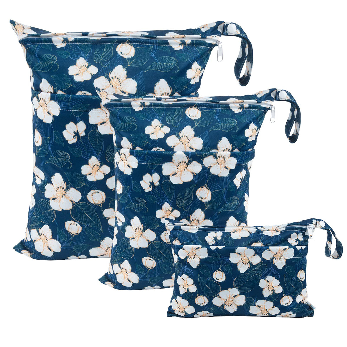 babygoal Wet Dry Bags for Baby Cloth Diapers, Washable Travel Bags, Beach, Pool, Gym Bag for Swimsuits & Wet Clothes with Two Zippered Pockets