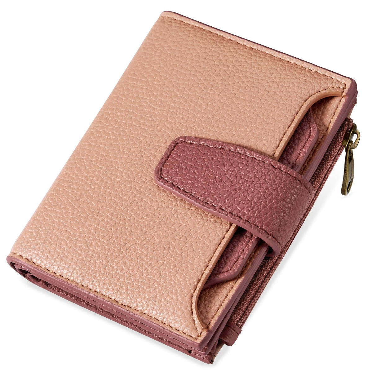 Airkit Wallet Women, Small Wallet for Women Leather, Ladies Bifold Compact RFID Blocking Credit Card Holder, Girls Mini Travel Purse, Pocket Passport Wallet with 4 ID Window
