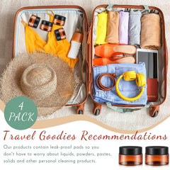 4-Pack Wide-Mouth Plastic Travel Jars with Lids