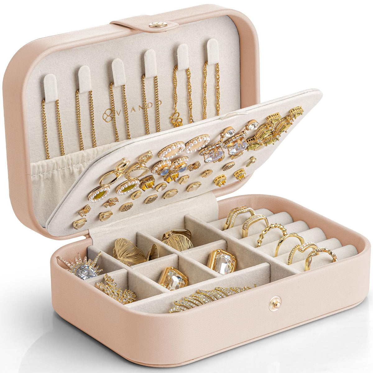 Portable Travel Jewelry Case for Earrings, Rings & Necklaces