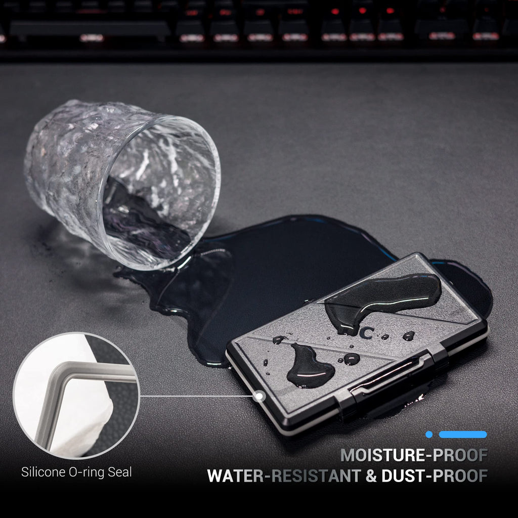 Memory Card Case Water-Resistant Anti-Shock Memory Card Wallet