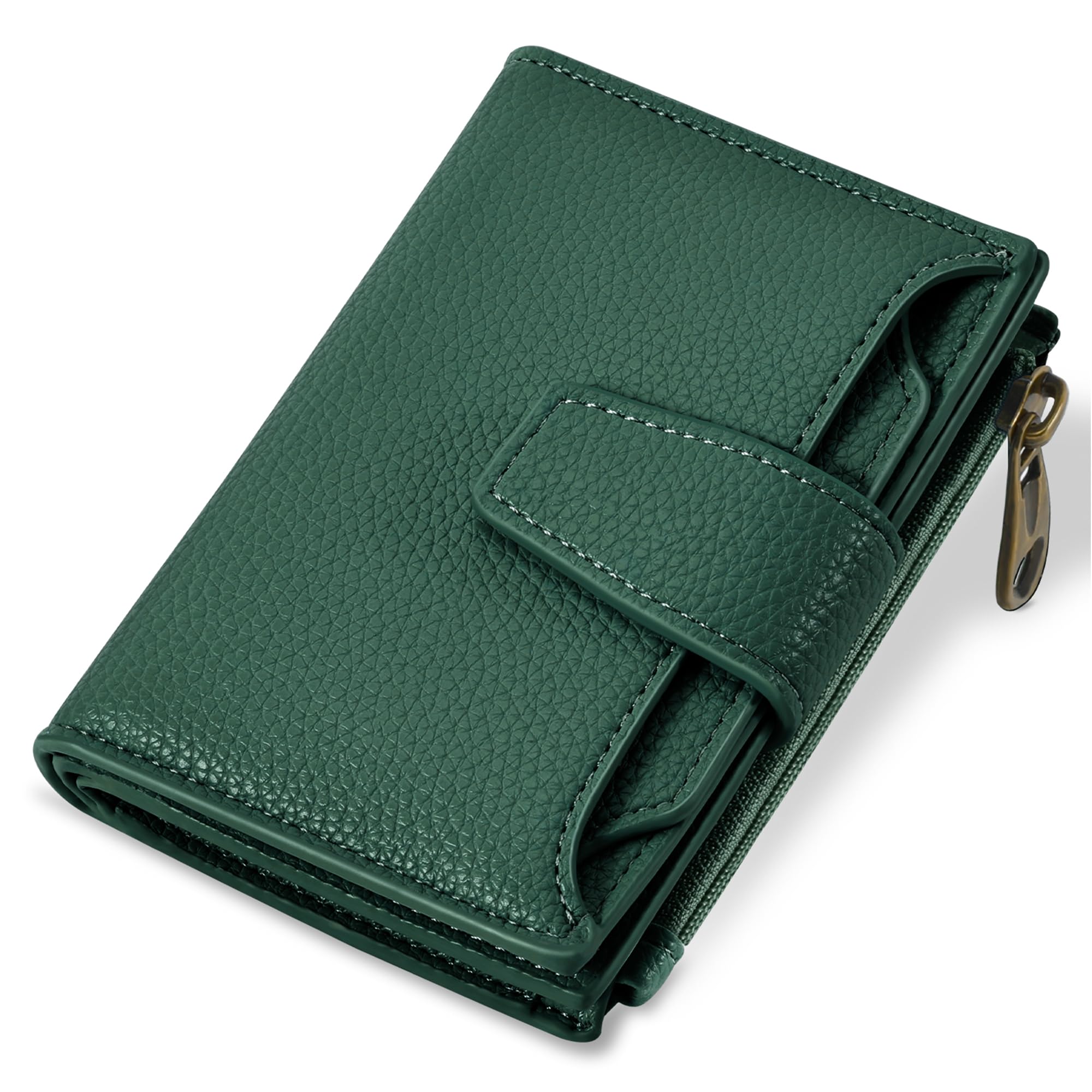 Airkit Wallet Women, Small Wallet for Women Leather, Ladies Bifold Compact RFID Blocking Credit Card Holder, Girls Mini Travel Purse, Pocket Passport Wallet with 4 ID Window