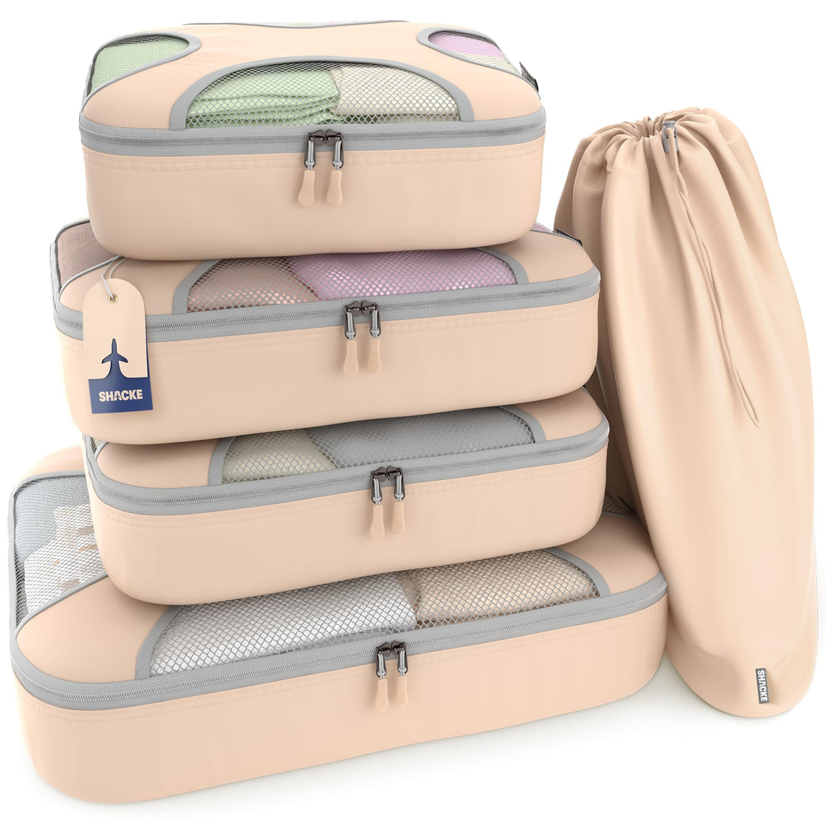 5 Set/8 Set Packing Cubes - Travel Organizers with Laundry Bag