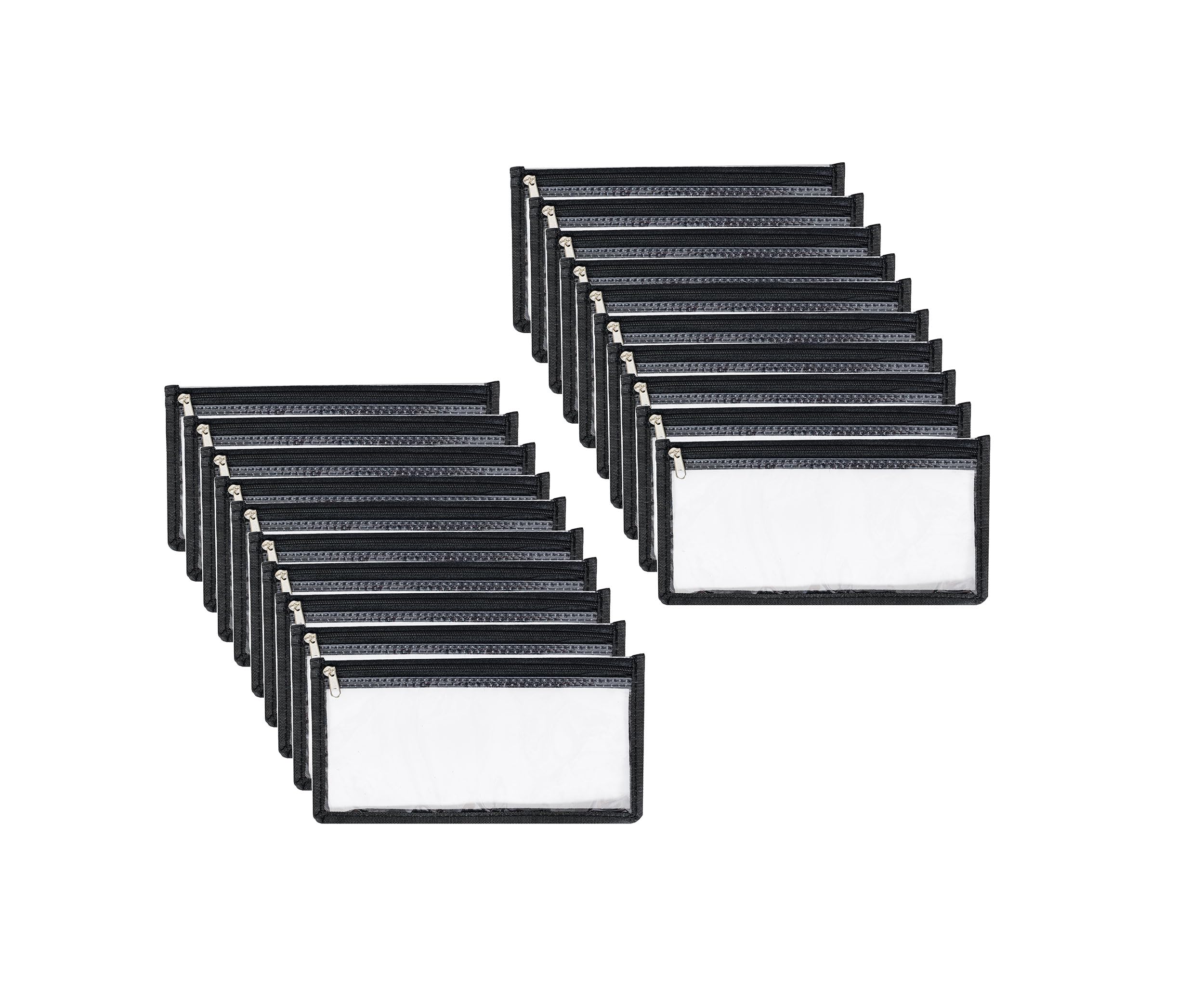 YOAVIP 3.9 x 7.8 Clear Cash Register Money Pouch Bank Deposit Bag Check Wallet 10 Pack Zipper Closure