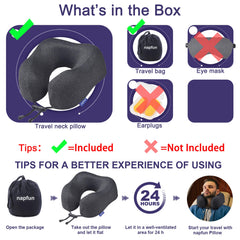 Memory Foam Travel Neck Pillow for Airplane Comfort