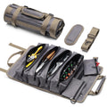 Tool Roll Up Bag, 1680D Heavy Duty Tool Bag Organizer with 2 Detachable Tool Pouches & Multiple Pockets, Waterproof Motorcycle Tool Roll for Mechanic & Electrician, Gift for Men Him Dad, 21.9"*13.8"