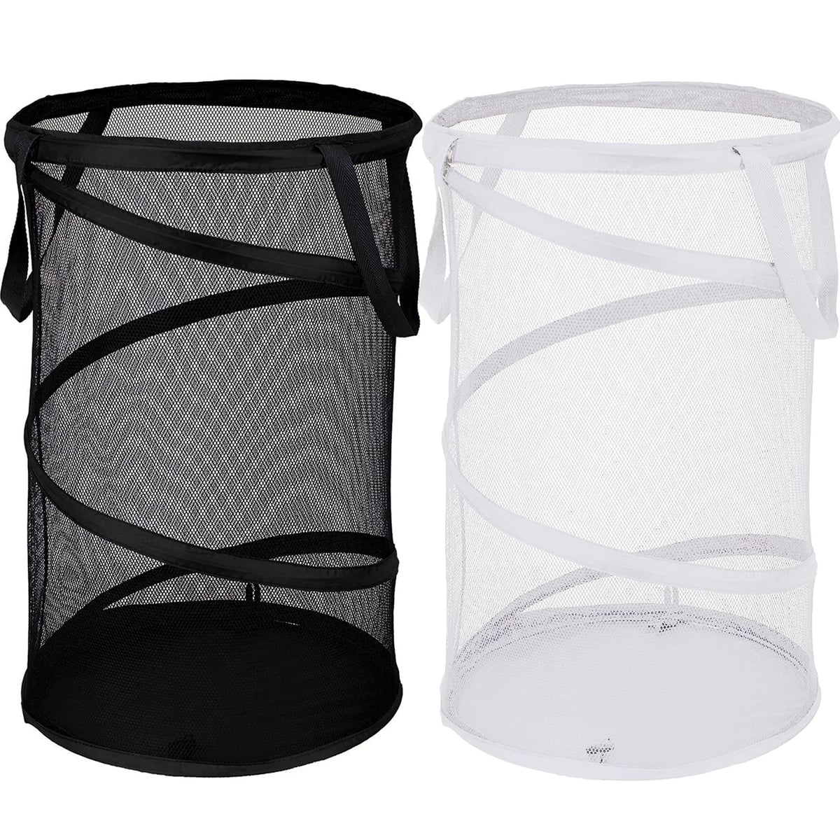 BATTOO Large Collapsible Laundry Basket Foldable Mesh Pop Up Hamper with Handles for Laundry Room, Bathroom, Kids Room, College Dorm, Travel, Storage Organizer