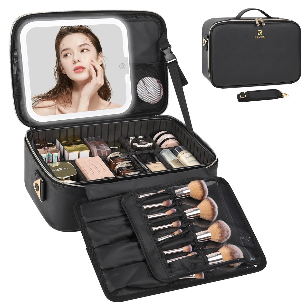 Relavel Makeup Case with Led Mirror