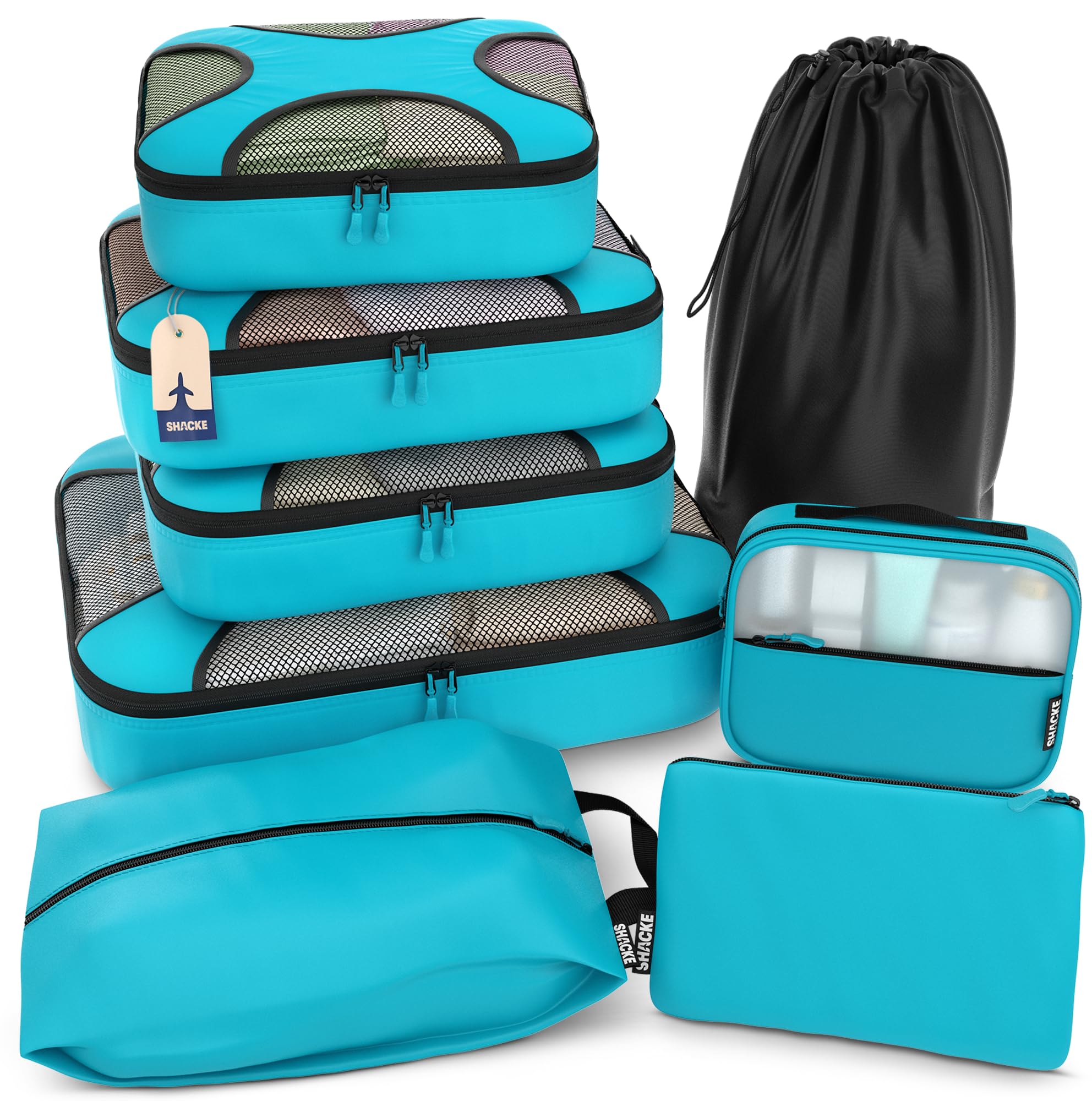 5 Set/8 Set Packing Cubes - Travel Organizers with Laundry Bag