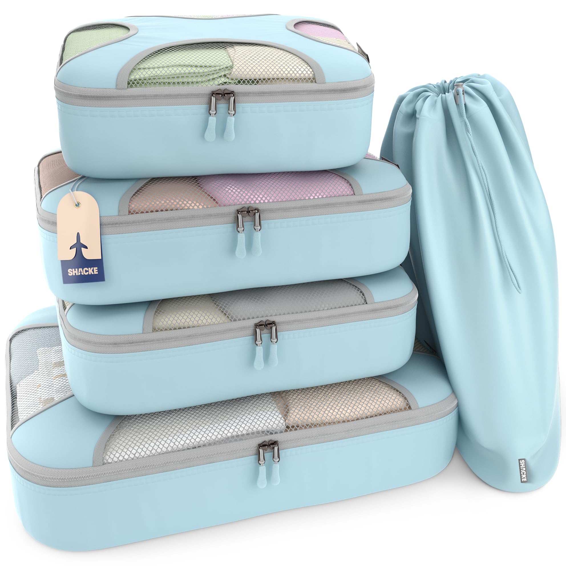 5 Set/8 Set Packing Cubes - Travel Organizers with Laundry Bag