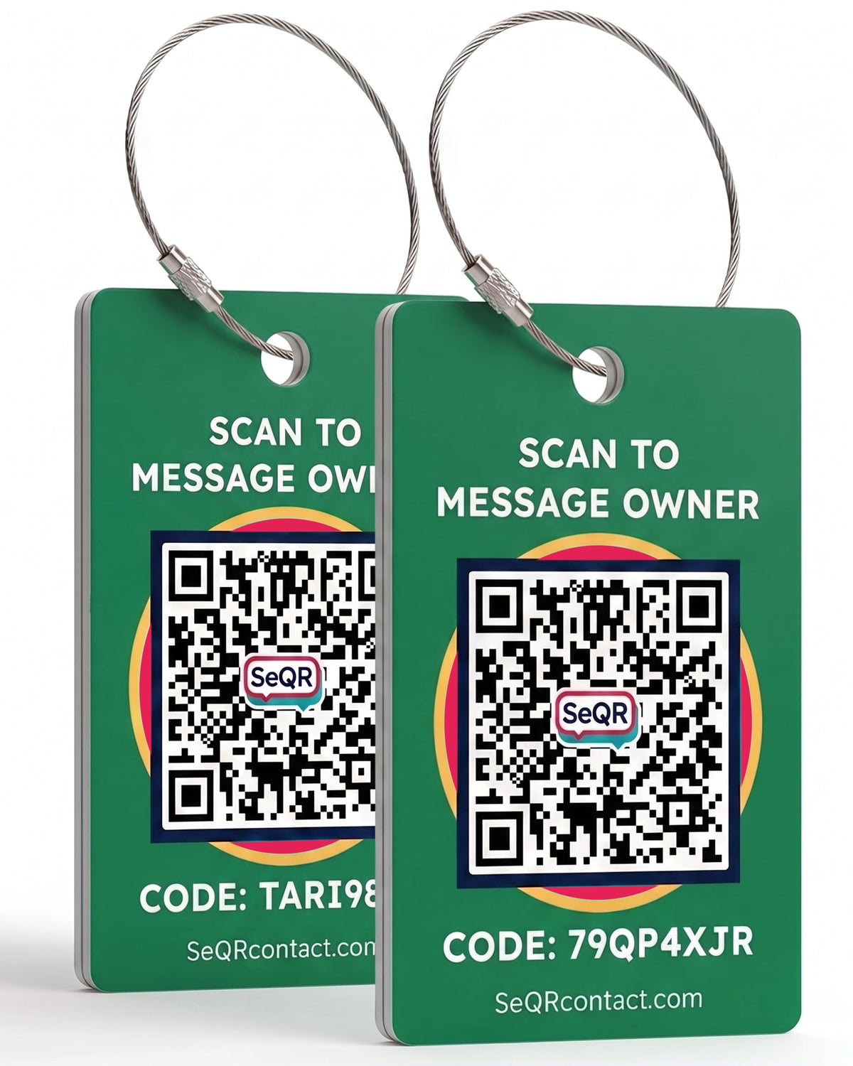 Smart Luggage Tags | Privacy QR Code Tags for Travel Suitcases, 2-Pack