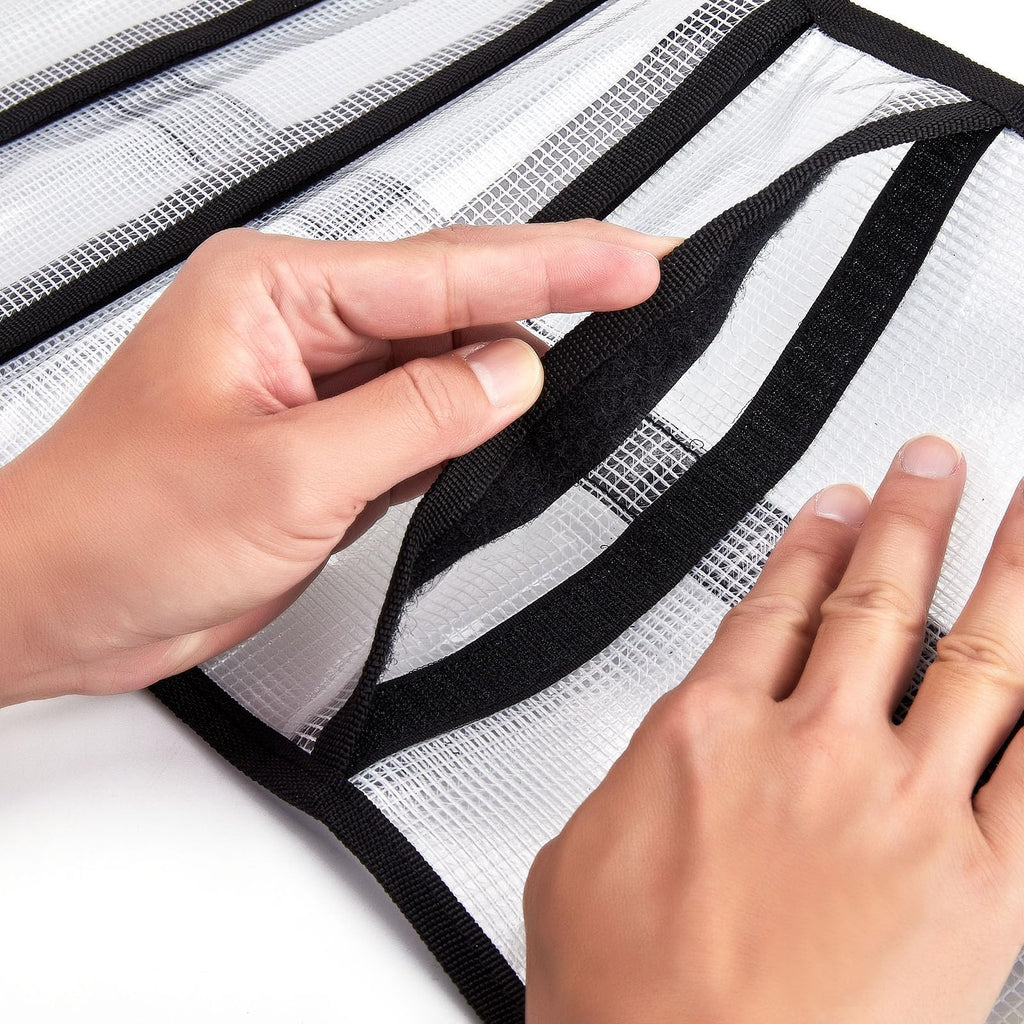 Small Roll Up Storage Bag, 6 Pockets Roll Up Tool Kit, Suitable for Mechanics, Kitchen Storage, Art Sketching, Travelling, Potter's Tools, Office Objects, Transparent and Visible, Space-saving